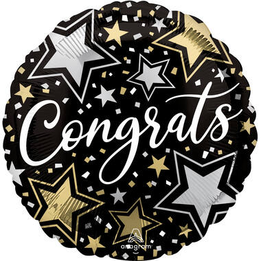 Foil Balloon – "Congrats" – Stars – 45 cm